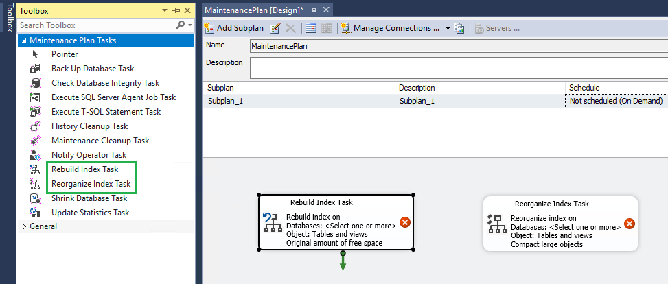  maintenance plan Task 